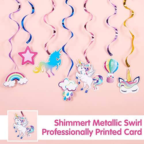 Unicorn Hanging Swirls - 21PCS Rainbow Unicorn Party Decorations Ceiling Streamers for Girls Birthday Party Supplies Unicorn Theme Hanging Streamer Decor