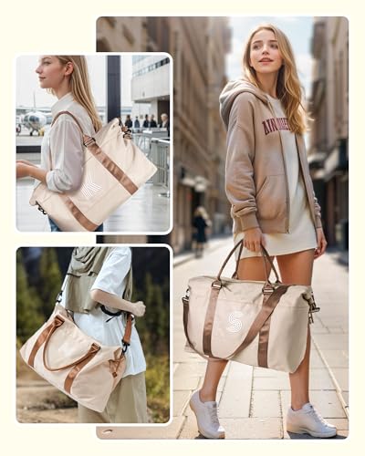 Image of Gifts for Daughter, Initial Travel Duffel Bag, Sports Bag | Personalized Weekender Bags with Shoulder Strap, Monogram Overnight Bags, Gift for Friend Sister Women gifts