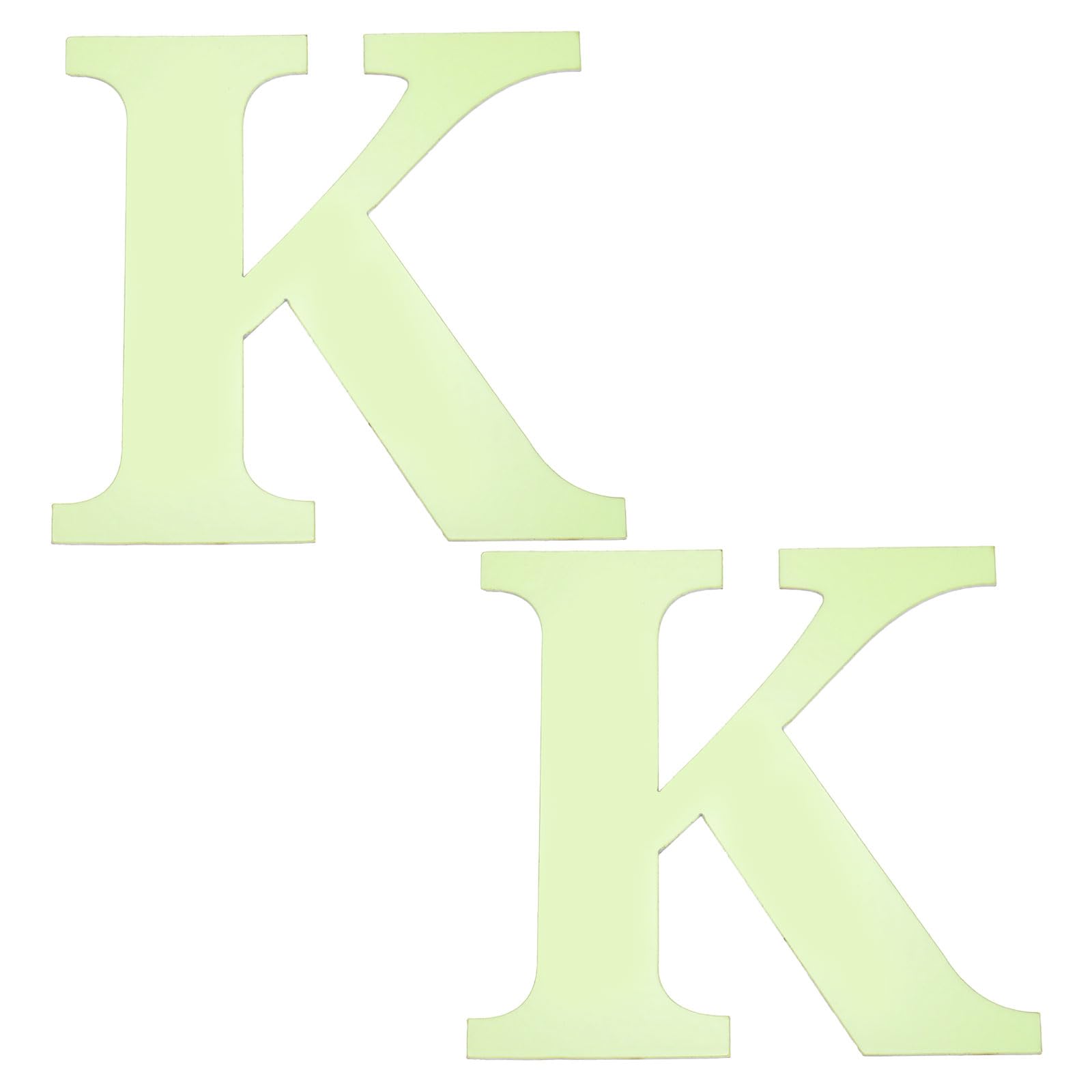 sourcing map 2Pcs 3D Alphabet Mirror Wall Stickers, 3.9" Letter K Self-Adhesive Glow in the Dark Sticker for DIY Party Wedding House Room Bedroom Wall Decoration, Fluorescent Green