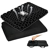 Rilcn Foldable Gel Seat Cushion for Wheelchair, Car, Airplane, Stadium, Office Chair– Ergonomic Support, Gel Grid Design for Comfort – Portable & Foldable Cushion for Travel, Office & Outdoor