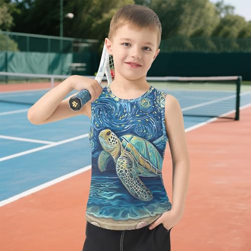 Boys' Tank Top Shirt Sea Turtle Seashells Moon Sleeveless T-Shirts 6
