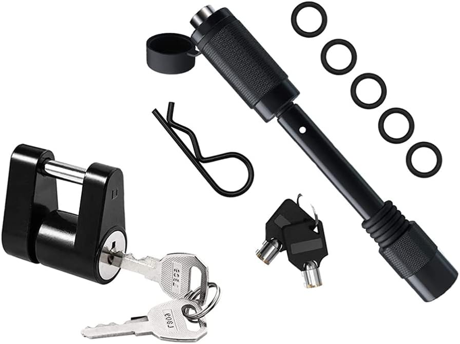 FAVOMOTO 2sets Trailer Hitch Lock Set Receiver Coupler Latch Trailer Lock for Rvs and Trucks Easy to Install Weather Resistant Efficient Locking Mechanism