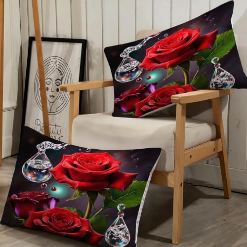 Housse de couette 140x200 rose rouge parure de lit microfibre 3 pcs
