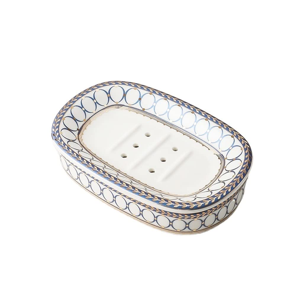 Jabonera Autodrenante Plato de jabón de jabón de cerámica de estilo nórdico plato de jabón for interiores lavabo de baño cocina plato de jabón de doble capa caja de jabón simple Jabonera Jabonera Guar