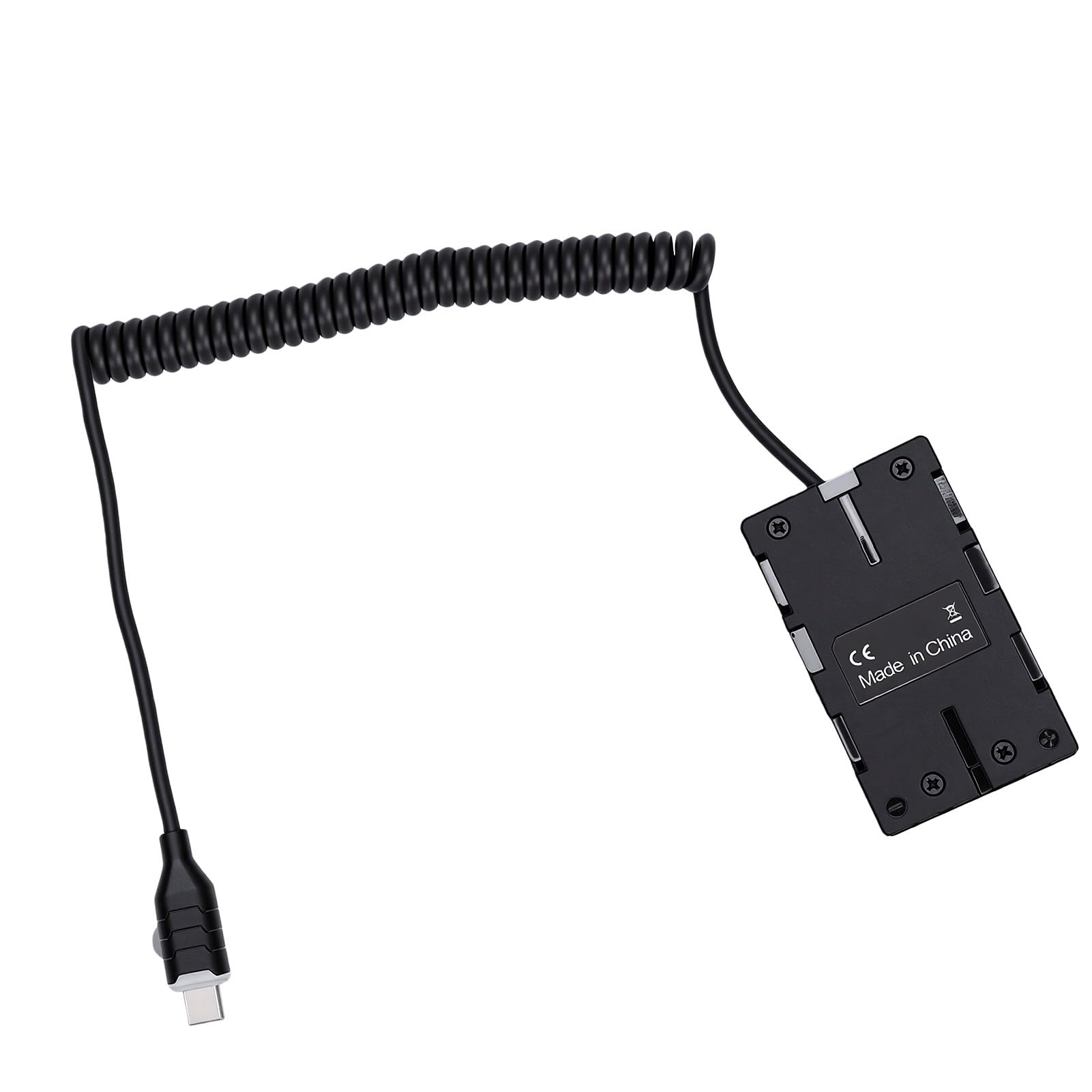 Generic Cavo di Alimentazione Batteria Fittizia Tipo C per Riprese Professionali Adattatore a Spirale 45 W Adatto per Fotocamere BP-U30 30-120 Cm