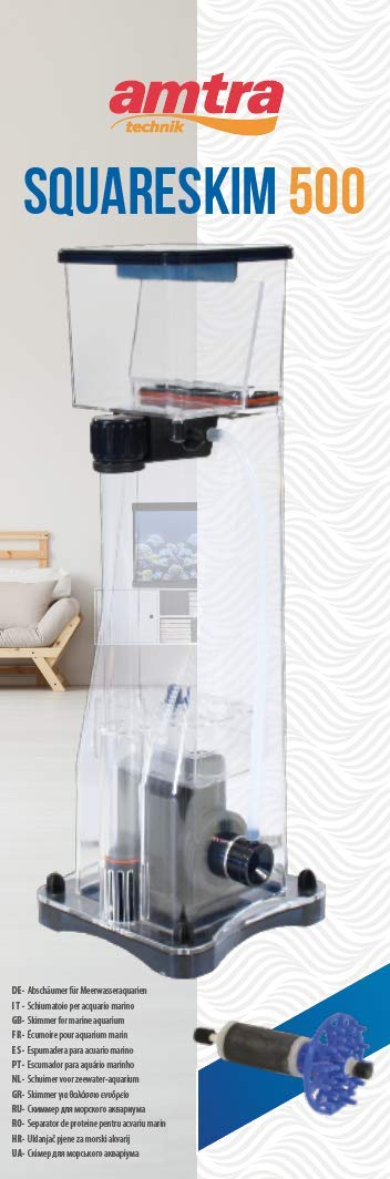 Amtra Square Skim 500 - schiumatoio Professionale per acquari marini Fino a 500 Litri