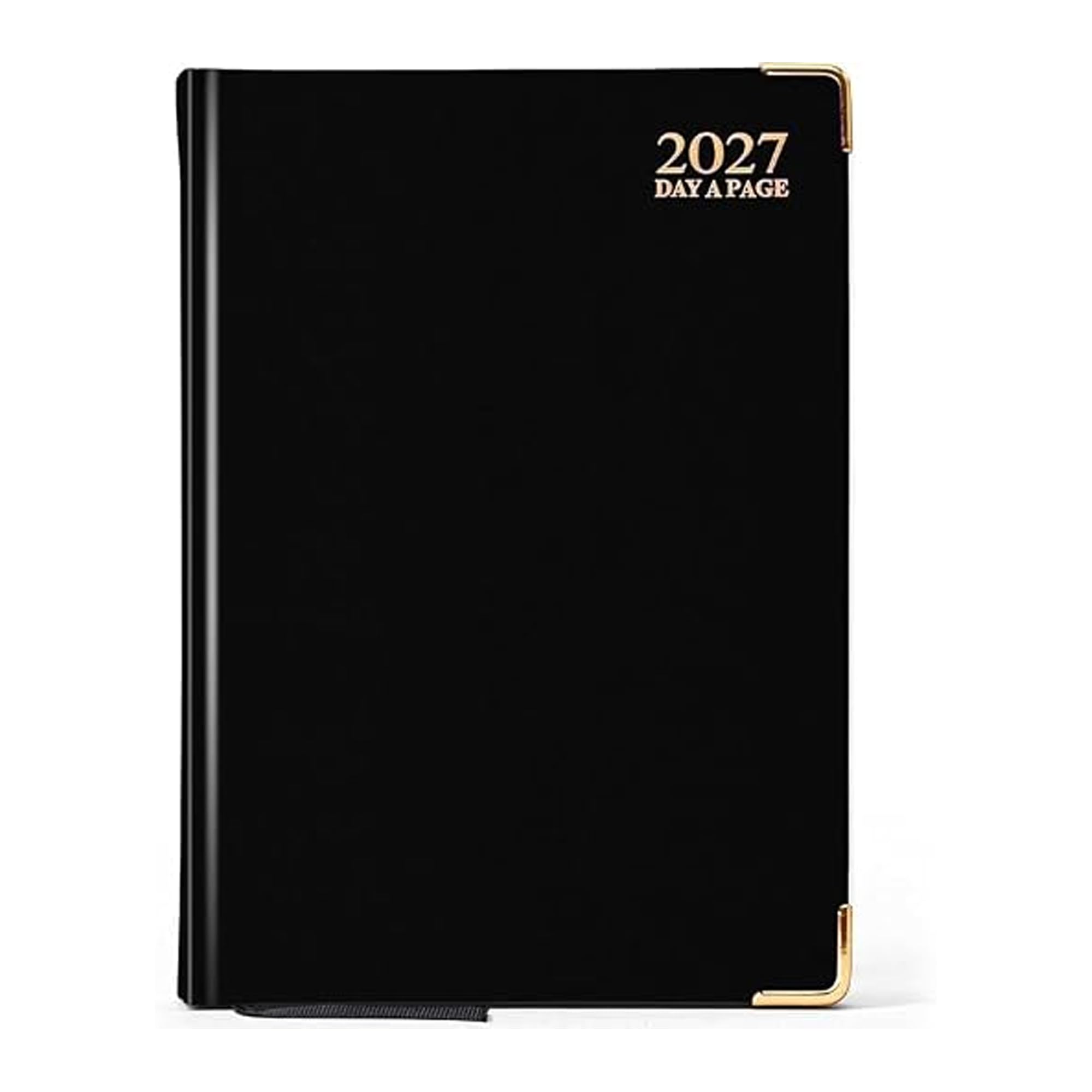 AIBULO A4 2027 Day A Page Black Diary Gilt Edges Hardback