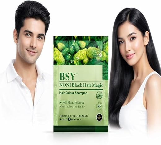Noni Fruit Extract Hair Color Shampoo Black Ammonia Free Long Lasting Hair Dye Shampoo for Women &amp; Men 20ML | 5-Min Herbal...