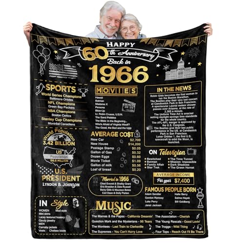 60th Anniversary Blanket Gifts Gift for 60th diamond Wedding Anniversary
