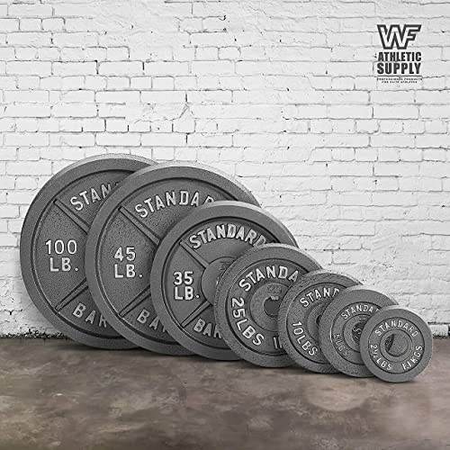 Wf Athletic Supply 290Lb & 300Lb & 555Lb Traditional / Classic Olympic Weight Plates Set With 7 Ft. Olympic Barbell, Great For Strength Training, Weightlifting, Bodybuilding & Powerlifting #TOP6