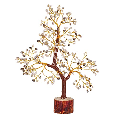 FASHIONZAADI Black Rutile, Chakra Crystal, Crystal Tree of Life, Prosperity Stones and Crystals, Reiki Crystals Bonsai Tree, Chakra Gifts