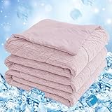 CHOSHOME Cooling Comforter Queen Size, Cooling Blanket with Q-Max 0.45 Arc-Chill Cooling Fiber for Hot Sleeper and Night Sweats, Cool Soft Thin Breathable Summer Comforter for Bed, (90' x 90', Pink)