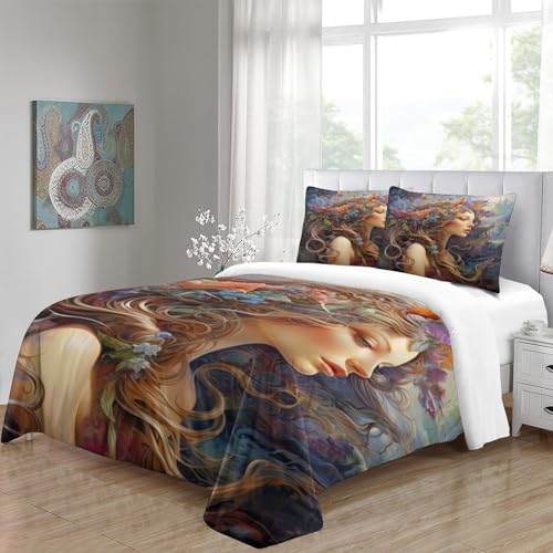 Funda de edredón 3D con impresión de arte de fantasía y microfibra 7