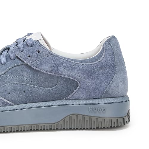 HUGO Men's Back Logo Smooth Suede Lace Up Sneakers4