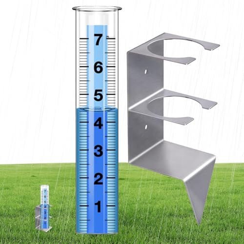SUNCN 庭用雨量計、デジタル雨量計 - デジタル杭付きワイヤレス | 21~3cm 凍結防止、庭、芝生、小道、パティオ、庭用の雨水キャッチャー
