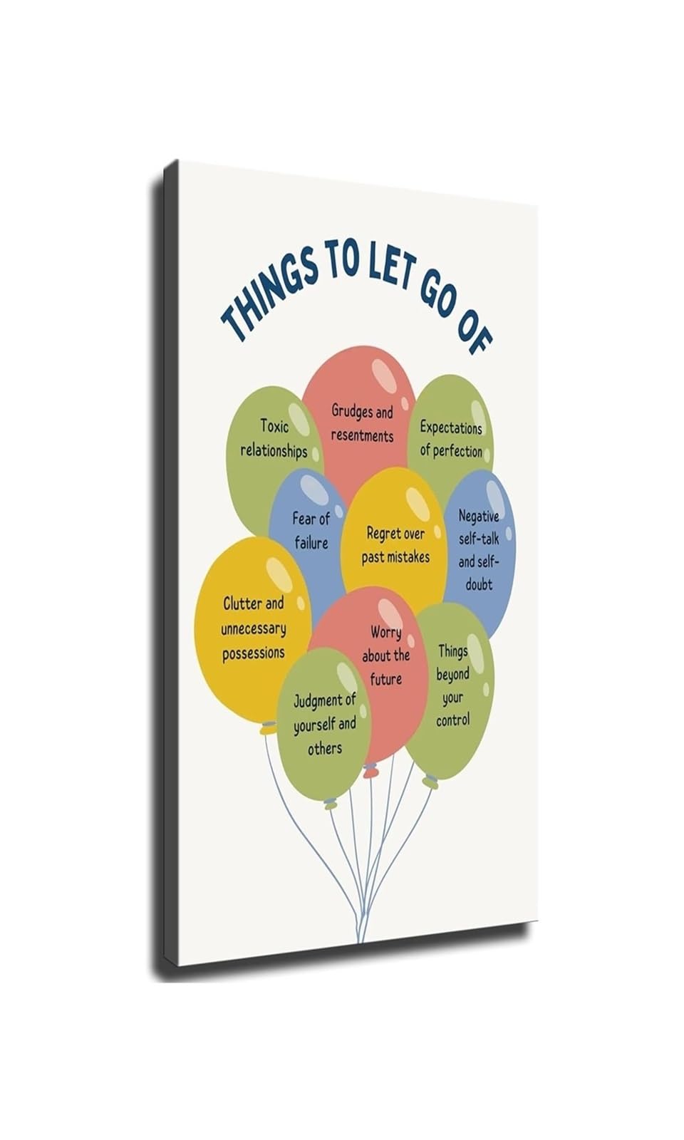 MQXFCZUX Letting Go Poster Things To Release Mental Health Anxiety Wall-Art Decor For Room Home