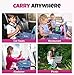 Kids Travel Tray with Dry Erase Board - Car Seat Tray for Kids Travel, Carseat Table Top for Toddler, Lap Desk for Car Seat, Activity Organizer & Snack Holder, Road Trip Essentials for Kid (Pink)