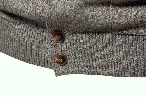 Mens Cardigan Sweater Casual Long Sleeve Stand Collar Buttons Down Cable Knit Sweaters Overcoat for Men4