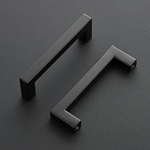Ravinte 30 Pack 4 Inch Kitchen Square Cabinet Handles Matte Black Pulls Black Drawer Pulls Kitchen Cabinet Hardware for Cupboard Drawer Handles by Ravinte - Image 2