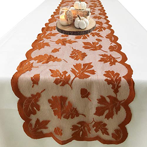 Joysail Fall Table Runner 72 Inch - Maple Leaf Lace Table Runner For Thanksgiving Dinner Party Table Decorations - Autumn Home Kitchen Restaurant Decor #TOP5