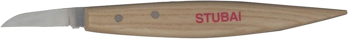 Stubai 510521 Sharp/Straight Chip-Carving Knife, Silver/Beige, 50 mm