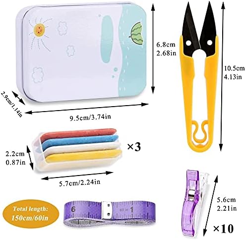 Sewing Ruler 4 Styles Clothing Patterning Ruler Sewing French Curve Ruler Metric Shaped Plastic Sewing Tools Include Fabric Chalk Sewing Clips Perfect for Designers, Pattern Maker, Sewing Templates