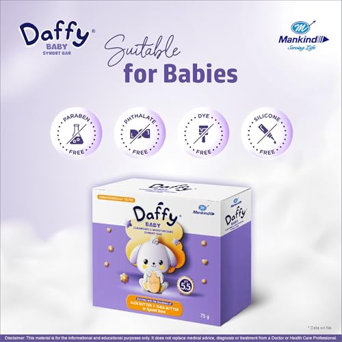 Image of DAFFY Mankind Cleansing And Mosturizing Baby Soap | Enriched With The Goodness Of Aloe And Shea Butter In Syndet Base | 75G