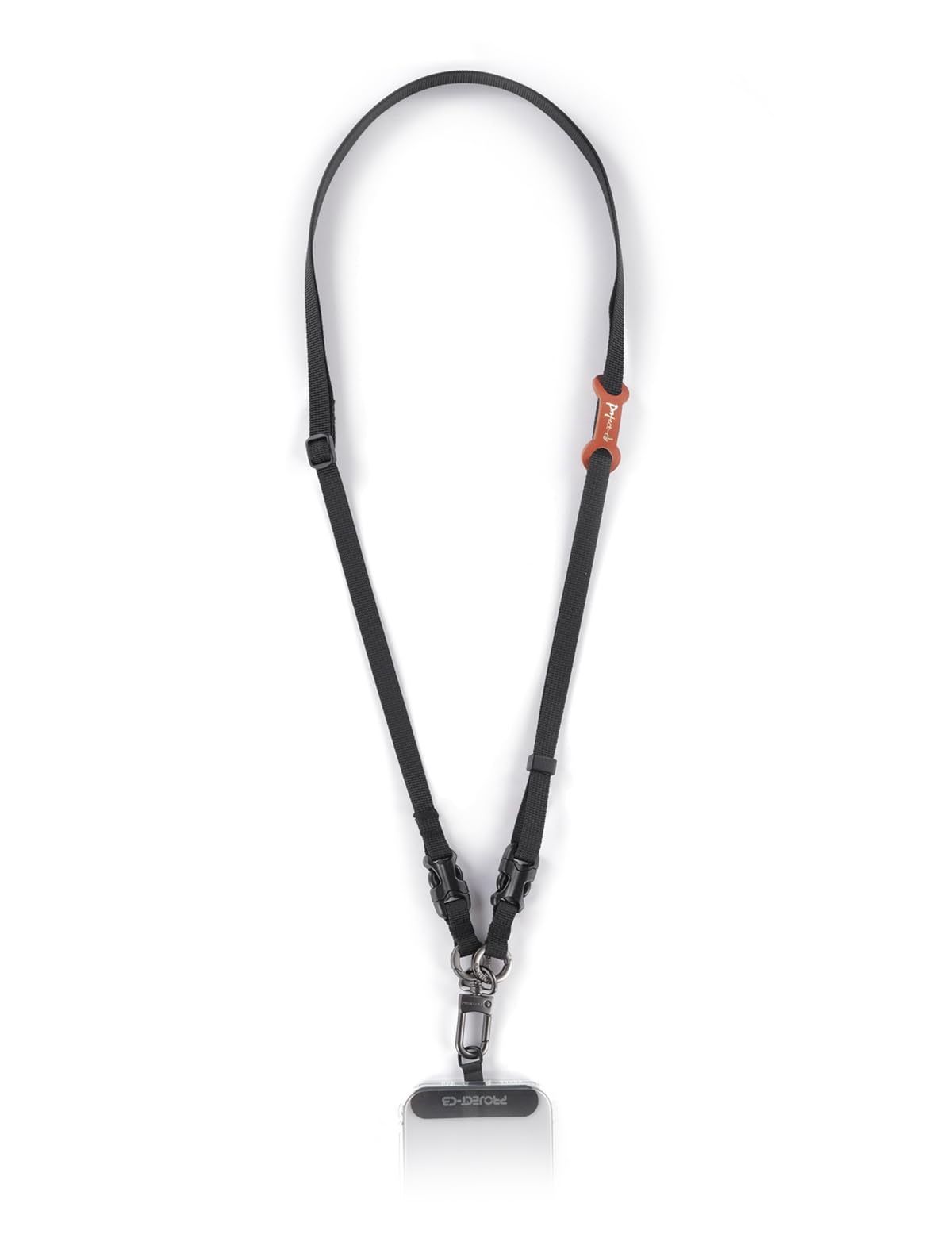Project-Cb Unisex Black-W Phone Crossbody Strap - Adjustable Tether Tab Lanyard For Around The Neck