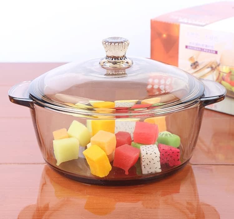 Miniatura 3 de Utensilios de cocina de vidrio, olla de vidrio de 57 onzas1.7 L, cacerola de vidrio con tapa, ollas transparentes resistentes al calor, recipientes