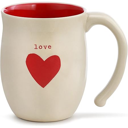 Aazon.co: DEDACO Black And Red Heart 6.5 Inch Stoneware Appetizer - View #3
