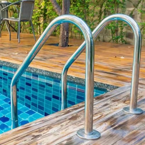 Escalera para piscina de 2 peldaños en acero inoxidable miniatura 7