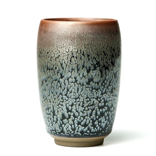 Taza de porcelana cilíndrica sin asa, 12 oz, flores glaze miniatura 1