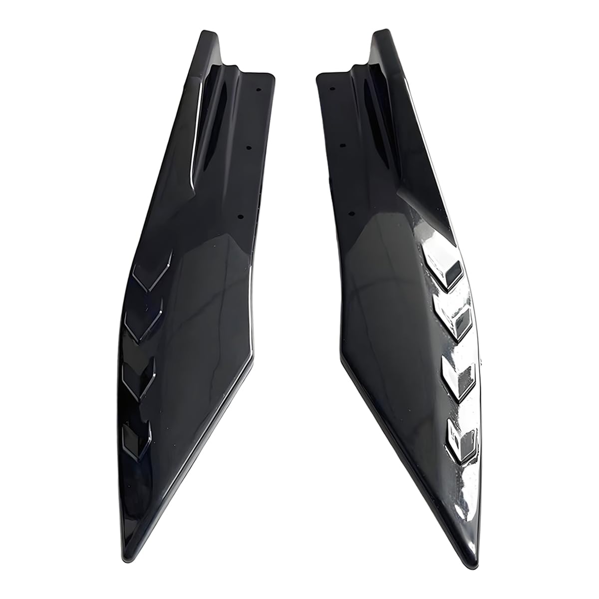 2PCS Universal Rear Diffuser Car Spoiler, Rear Bumper Lip Diffuser Side Skirt Protector Carbon Fiber Side Fender Skirt Spoiler Splitter Exterior Body Trim Kit Anti-Scratch (Smooth Black)