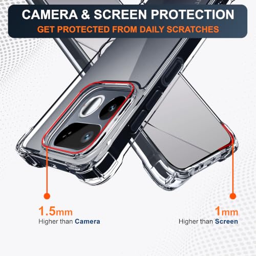 Image of CEDO Cover for Realme 16T (5G) | Camera Protection Shockproof Bumper-Edge | 360 Degree Protection Acrylic Crystal Clear TPU+PC | Transparent Back Case Backcover (Transparent)
