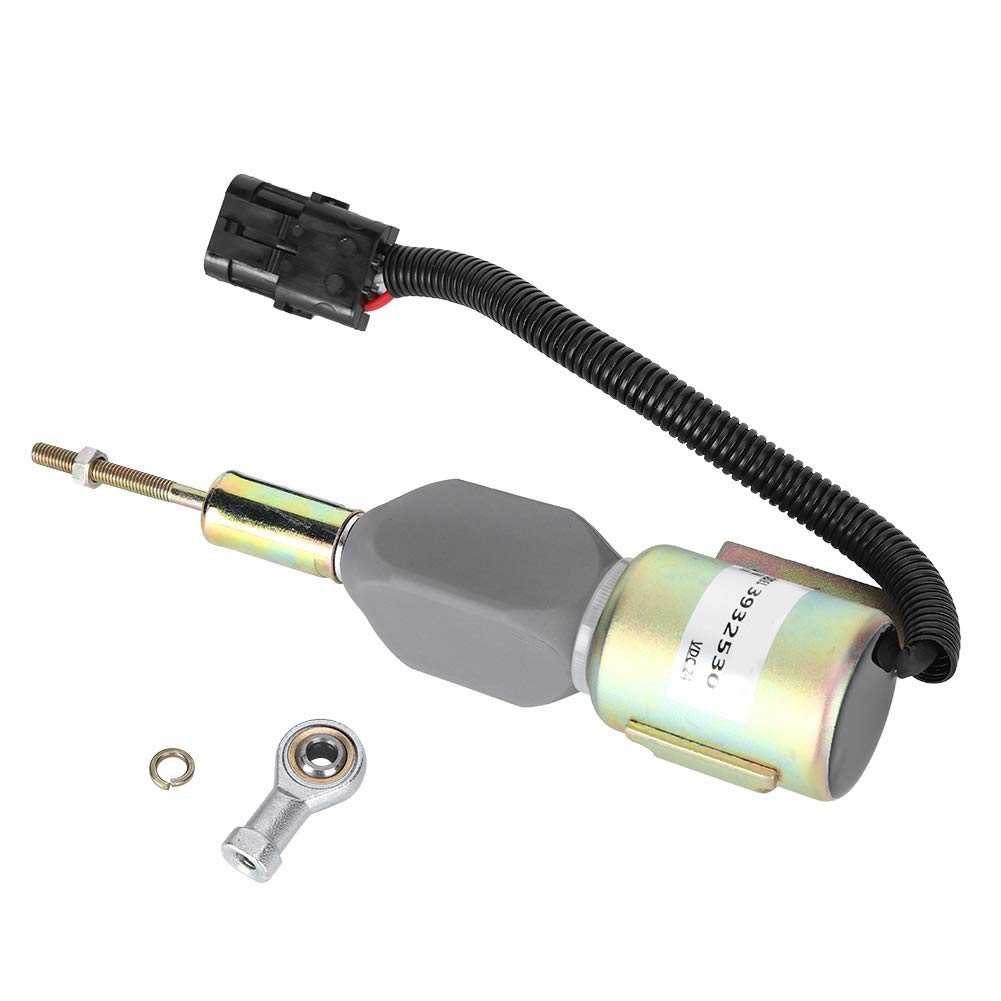Válvula solenoide de cierre del motor de 24 V, 3932530 SA 4756 24 Válvula solenoide de corte de combustible del motor apta para Cummins 4BT 6BT5