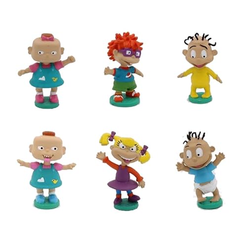 MARUKATSU Set de 6 Figuras con peana de Los Rugrats - Regalo perfeto y para Poner en la Tarta de cumpleaños Cover