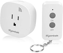 Syantek Remote Control Outlet, Wireless Remote Light Switch Kit, 15A/1875W, 100FT Long Range for Lamps, Fans, Christmas Lights, Electrical Appliance