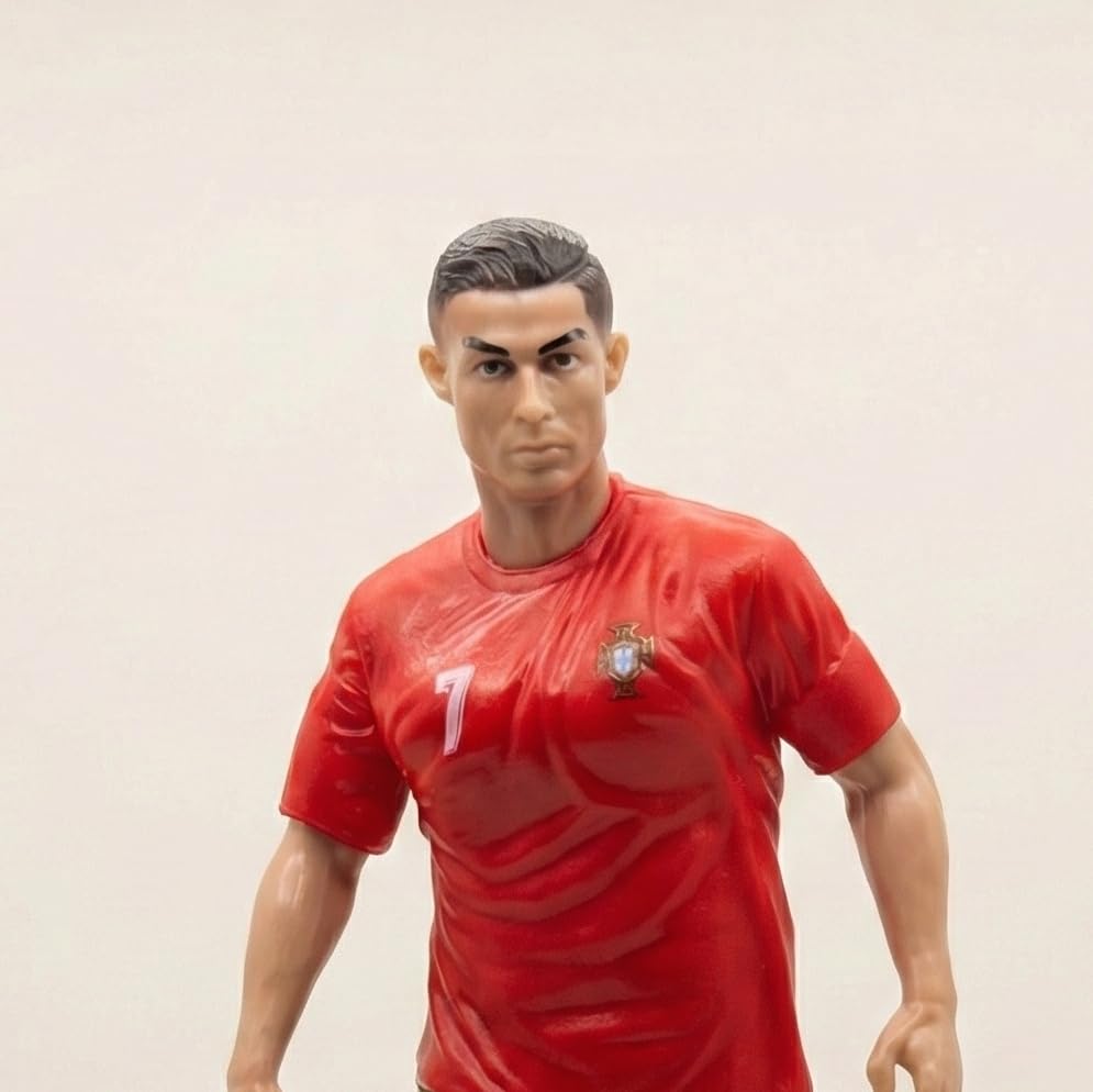 Image of Football Star Action Figure 16 CM Static Collectible Toy with Stand and Ball for Kids and Adults Desk Shelf Decor Sports Player Figurine Showpiece Model Gift for Boys Football Fans