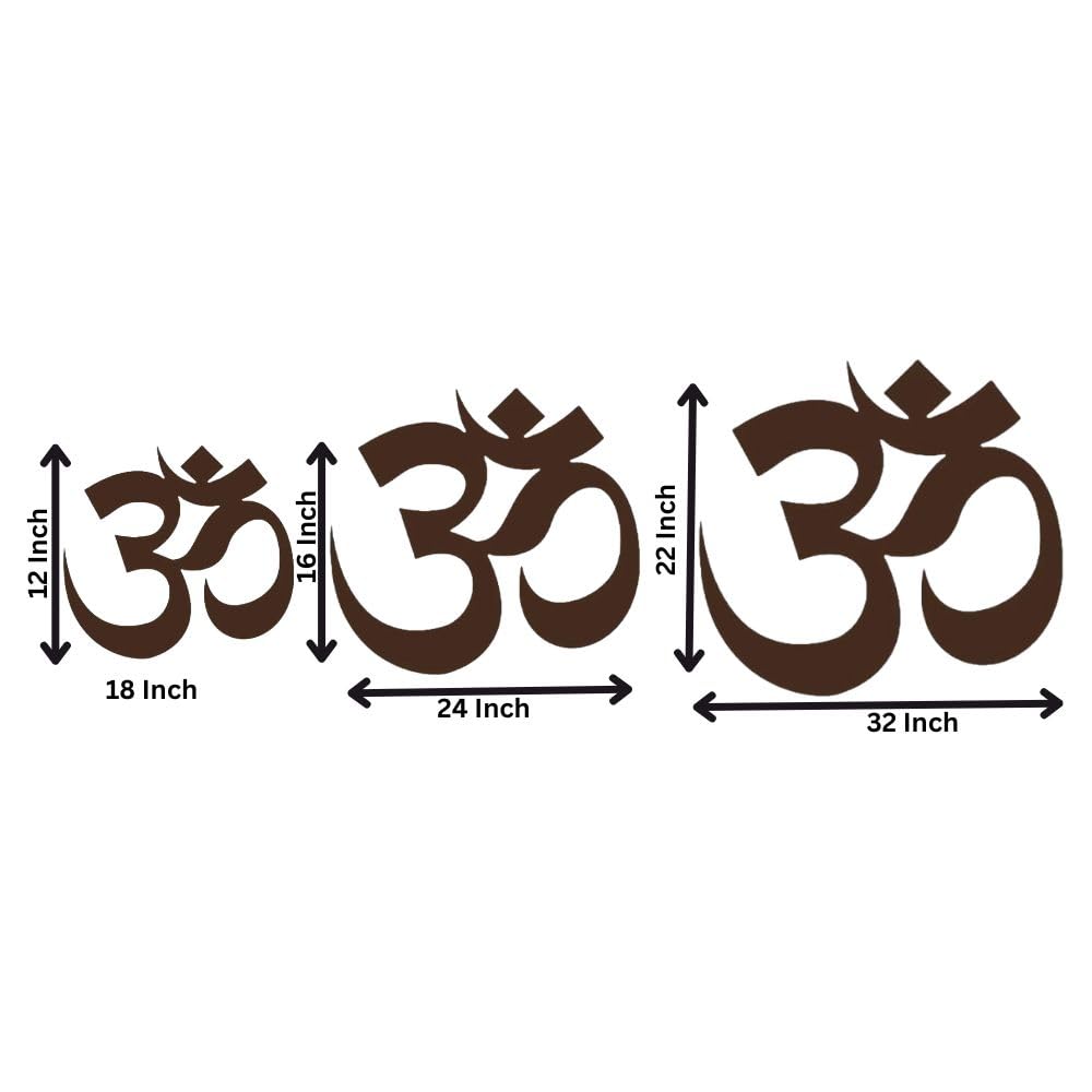 DEKORSTATION Laser Cut Om Symbol Wooden Brown Decorative LED Backlit for Home Office and mandir Decoration | 12 inch x 18 inch 1