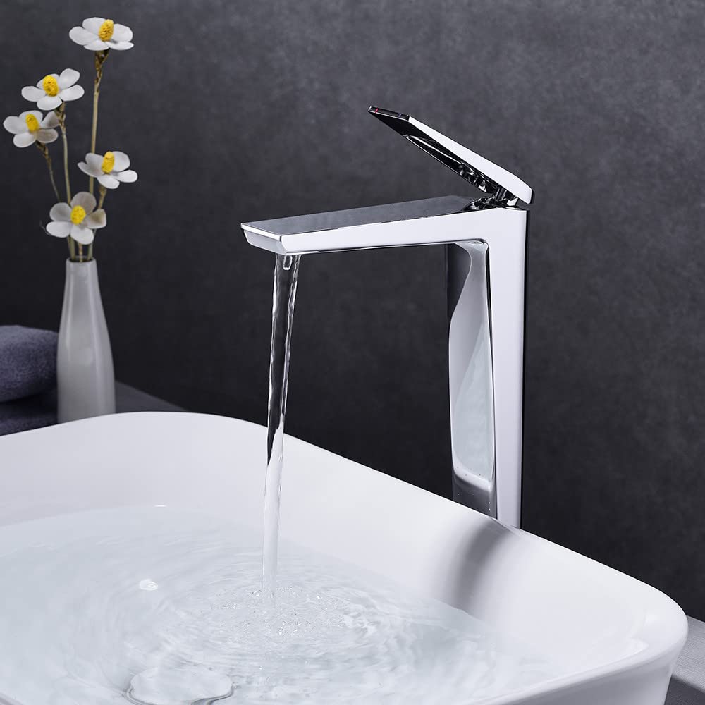 Robinet de lavabo en laiton massif chromé mitigeur de bassin haute qualité pour comptoir moderne