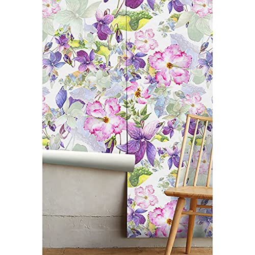 Fotomurale autoadhesivo 152x104 cm con diseño floral de pensamiento violeta 5