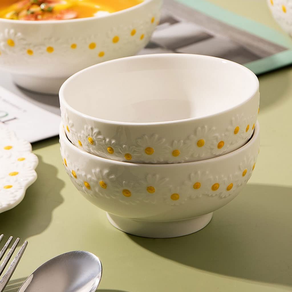 Assiettes Plates Daisy Dinner Assiettes Salad Dîner Assiettes Famille Cuisine Vaisselle Vaisselle Salle à manger Accessoires Assiette (Color : 6 inch platter)