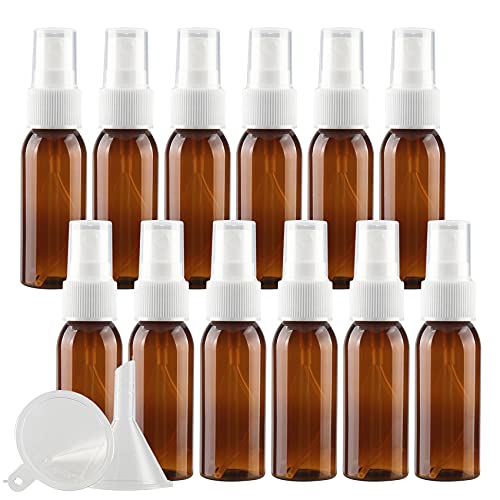Contenitori da viaggio per cosmetici barattoli da per articoli da toeletta 50 pezzi portatili vuoti da 30 ml plastica PET blu con pompa spray a nebbia fine con spruzzatore biancoBrown
