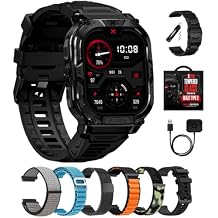 CARBINOX Blaze Smart Watch Ultimate Pack with GPS, Rugged Fitness Tracker Waterproof IP69K, Compatible with Android and iOS, 170+ Sports Modes, Make/Receive Calls Square