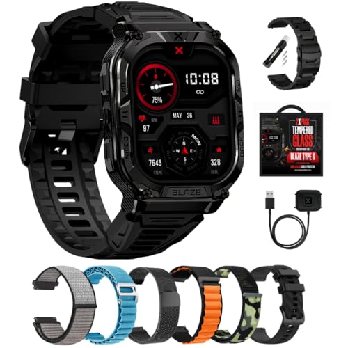 CARBINOX Blaze Smart Watch Ultimate Pack with GPS, Rugged Fitness Tracker Waterproof IP69K,...