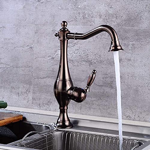 Robinet d'eau en laiton massif finitions marron et détails dorés de prestige - 5