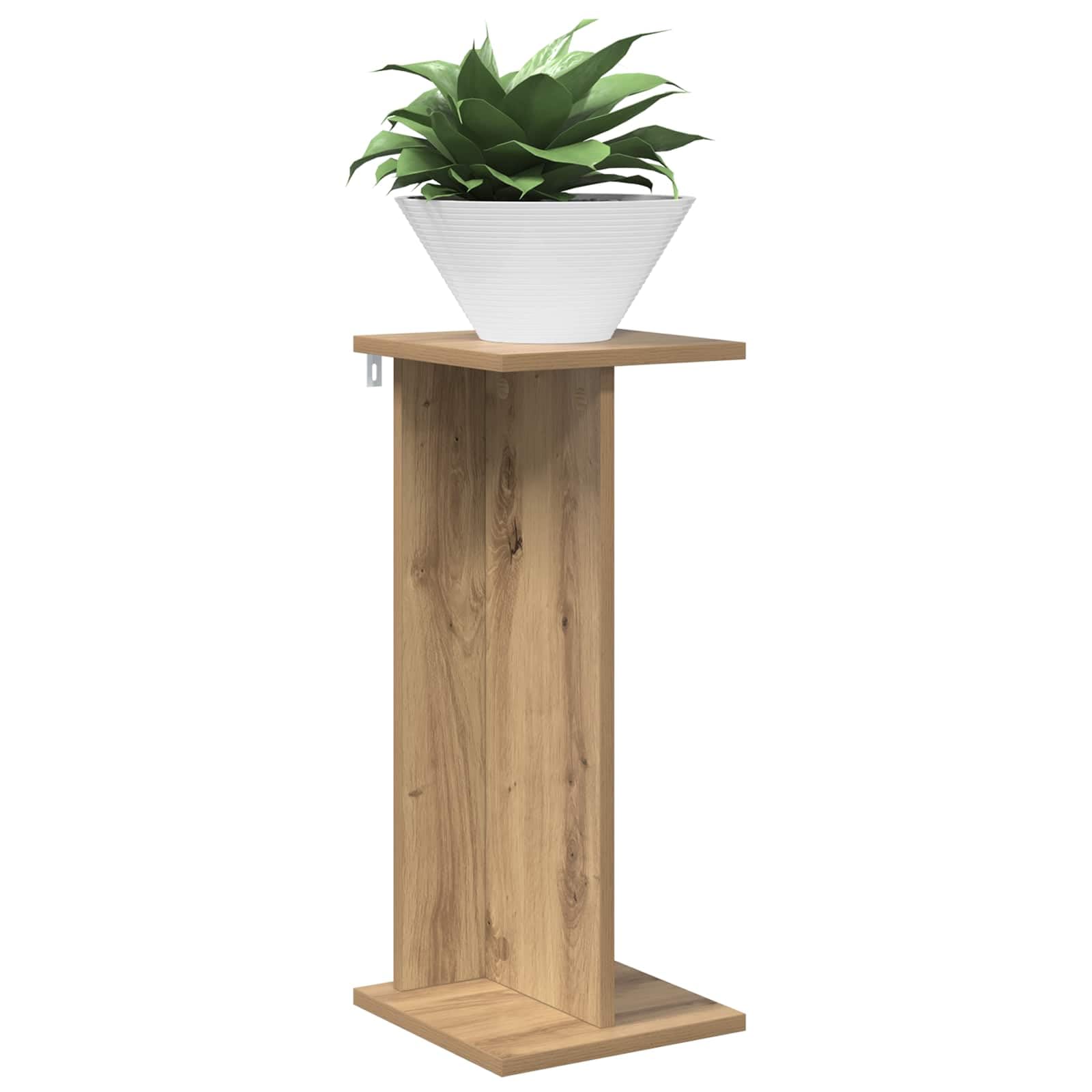 Supporto per piante, 2 pezzi, in legno, ingegneria, rovere, artigianale, 25