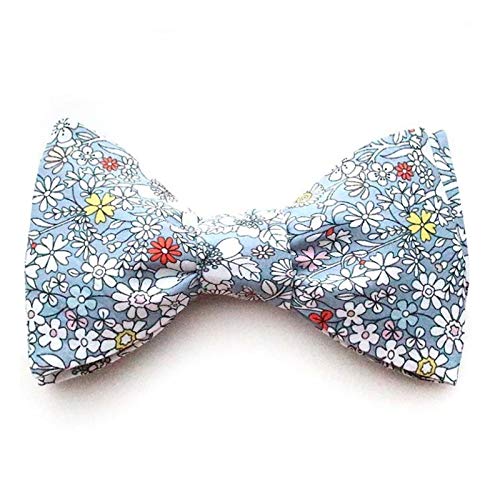 Noeud papillon gris fleuri chic pour mariage d'été et grandes fêtes