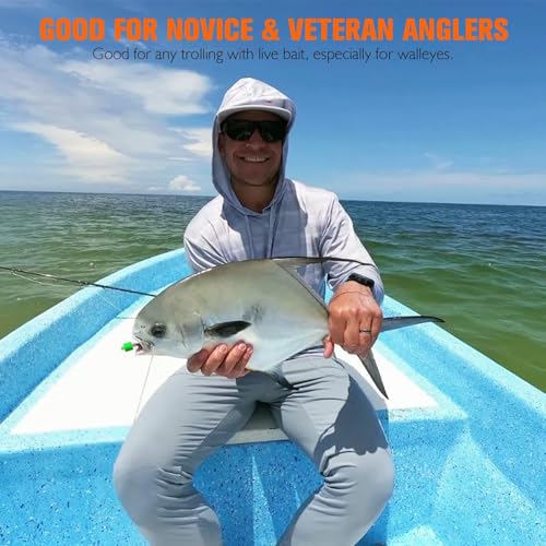 Dovesun 52pcs Pompano Rig Floats for Surf Fishing Foam Bobbers for Fishing Fly Fishing Bobbers Floats Bright Color Pill Shape with Tackle Box