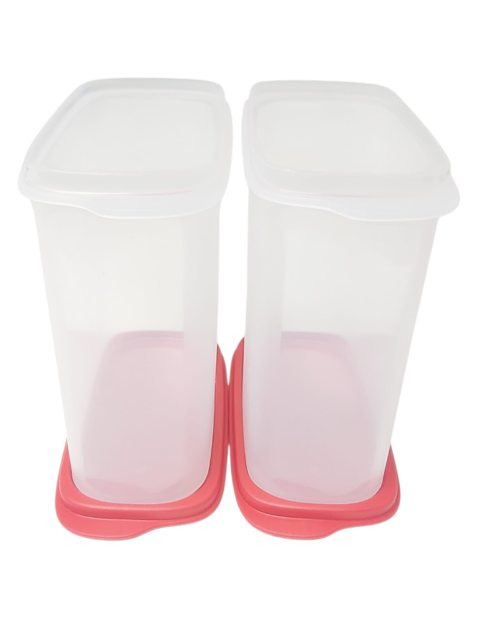 Tupperware Eidgenosse Eckig Eidgenossen Kompaktbehälter Vorrat Modular Kühlschrank System 1,7 Liter 1700ml rot transparent 2er Set zwei Stück 